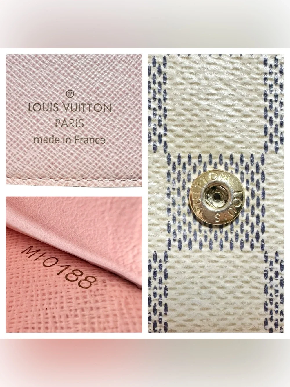 Louis Vuitton Damier Azur Victorine Leather Trifold Compact Wallet